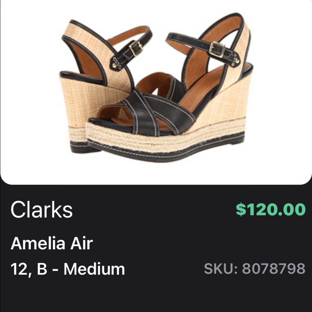 Clarks size 12 medium espadrille platform shoes.